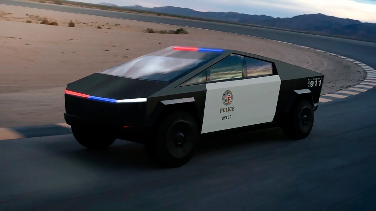 Рендер поліцейського автомобіля Tesla CyberTruck